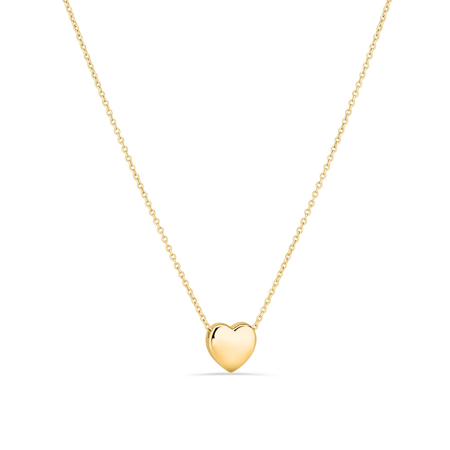 GIOVE MIO CHAIN NECKLACE WITH HEART CHARM IN YELLOW SILVER 925