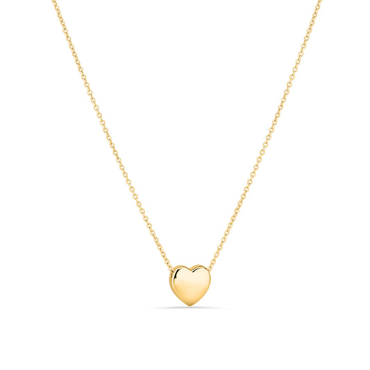 GIOVE MIO CHAIN NECKLACE WITH HEART CHARM IN YELLOW SILVER 925