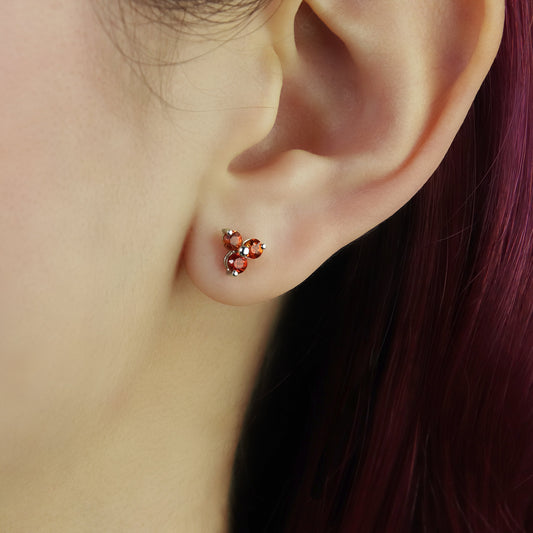 GIOVE MIO EARRINGS IN WHITE 925 SILVER, WITH ORANGE SAPPHIRE 0.54CT.