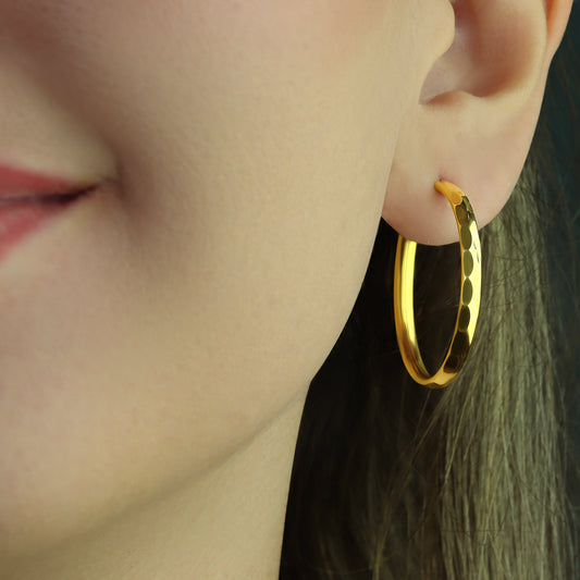 GIOVE MIO 18KT YELLOW GOLD PLATED 925 SILVER HOOP EARRINGS