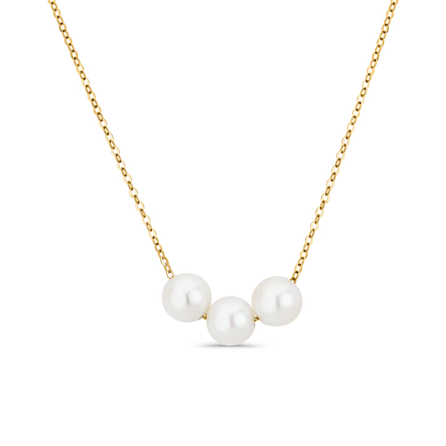 GIOVE MIO Collar con Cuentas de Perla en Oro Amarillo de 18Kt con Perlas Cultivadas Akoya. Oro 18Kt / Amarillo