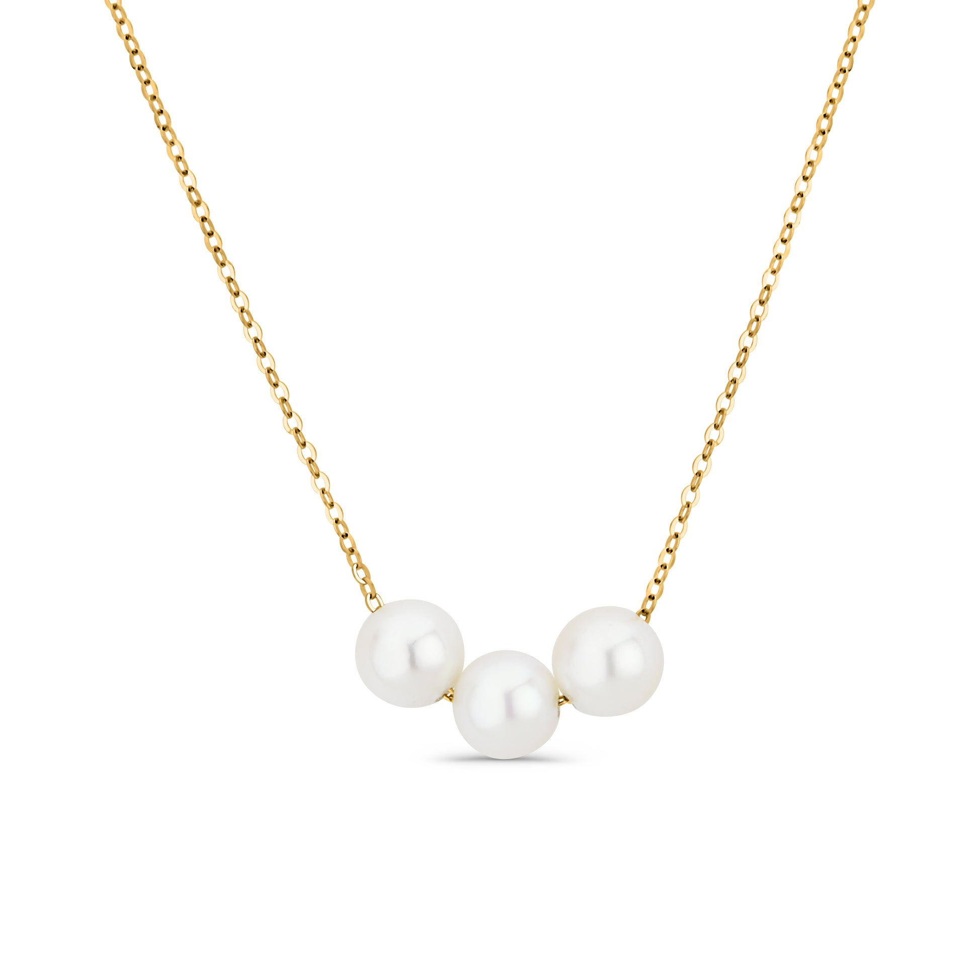 GIOVE MIO Collar con Cuentas de Perla en Oro Amarillo de 18Kt con Perlas Cultivadas Akoya. Oro 18Kt / Amarillo