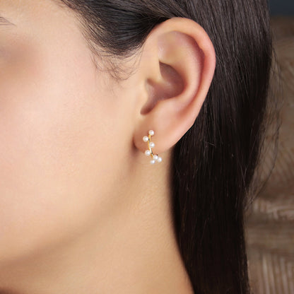 GIOVE MIO Aretes Fashion en Oro Amarillo de 18Kt con Perlas Cultivadas de Aguadulce. Oro 18Kt / Amarillo / 15X5MM