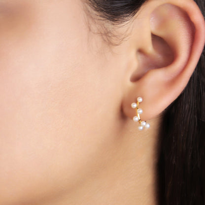 GIOVE MIO Aretes Fashion en Oro Amarillo de 18Kt con Perlas Cultivadas de Aguadulce. Oro 18Kt / Amarillo / 15X5MM