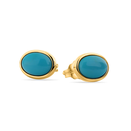 GIOVE MIO EARRINGS IN 18KT YELLOW GOLD, WITH TURQUOISE CT.