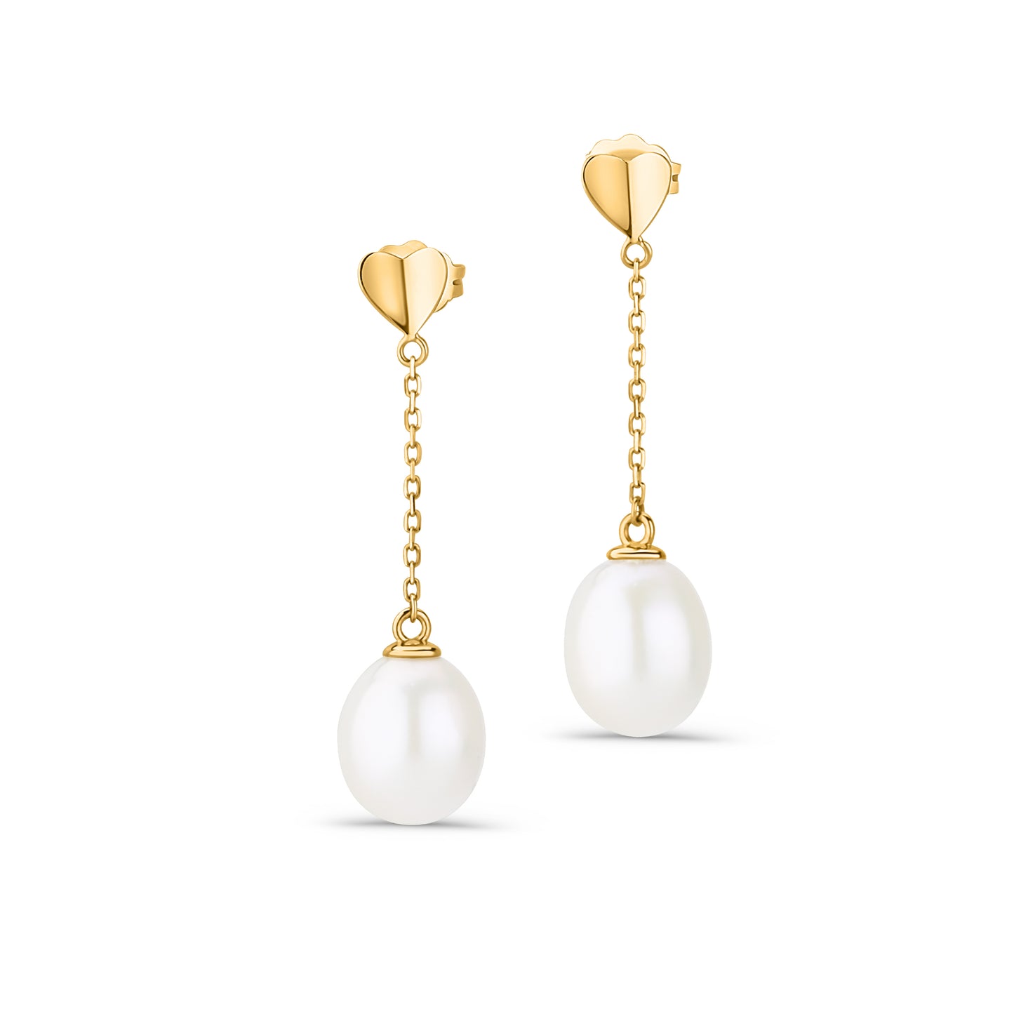 GIOVE MIO Aretes Colgantes en Oro Amarillo de 18Kt con Perlas Cultivadas de Aguadulce. Oro 18Kt / Amarillo / 30X8MM