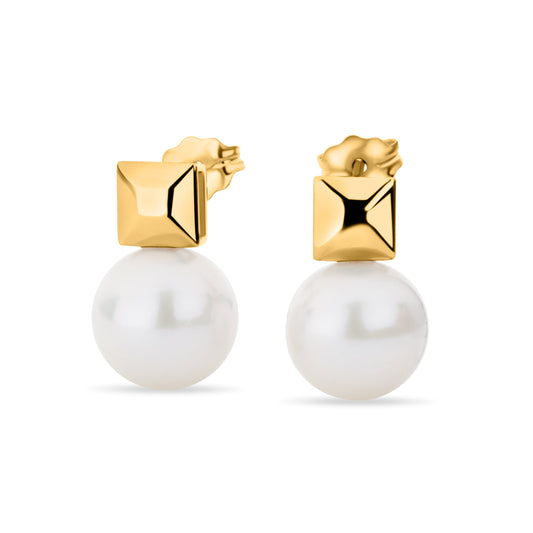GIOVE MIO Aretes Fashion en Oro Amarillo de 18Kt con Perlas Cultivadas de Aguadulce. Oro 18Kt / Amarillo / 9X14MM