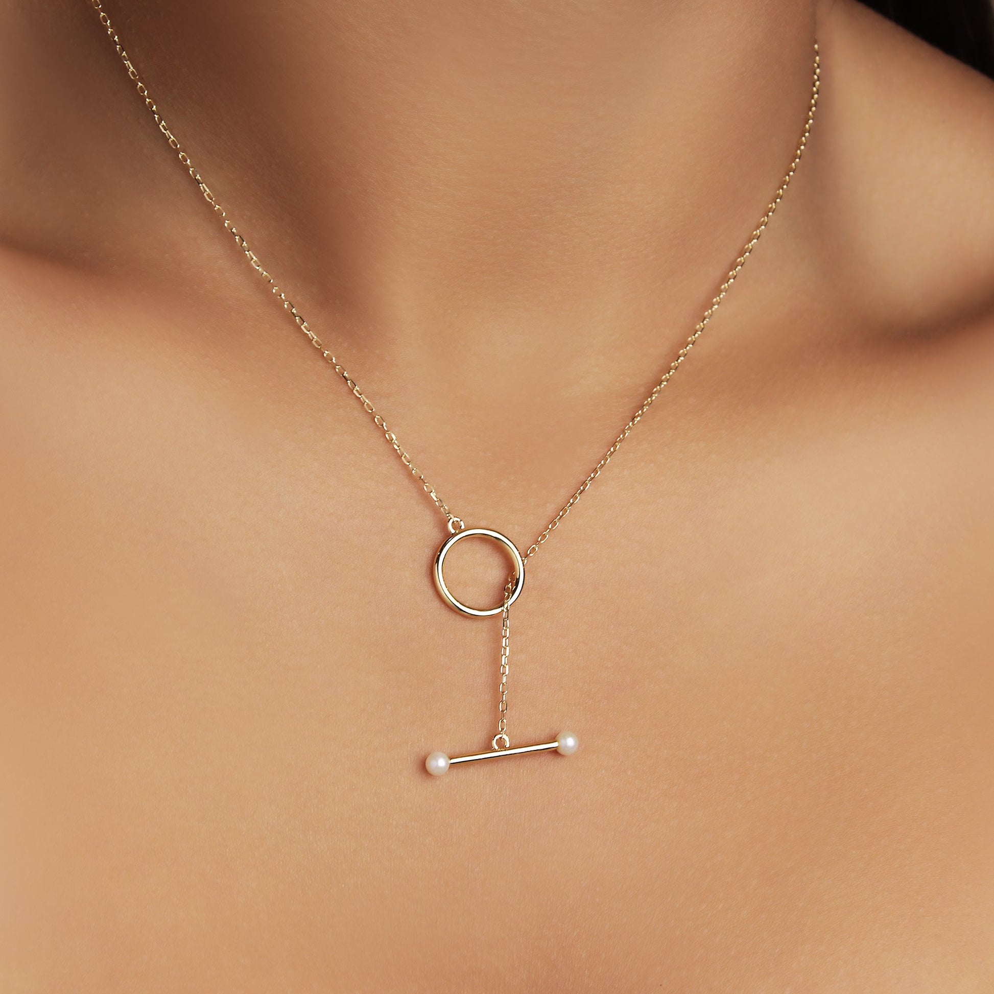 GIOVE MIO CHAIN NECKLACE WITH CHARM IN 18KT YELLOW GOLD, WITH AGUADULCE CULTURED PEARL CT.