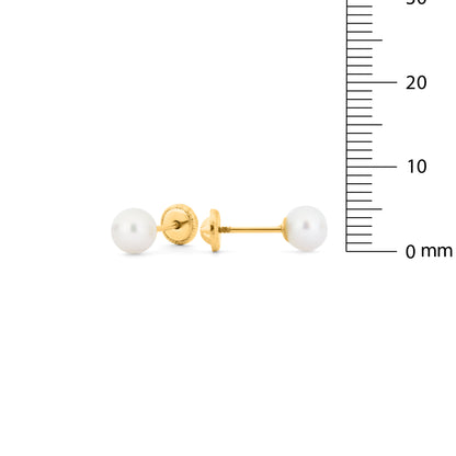 GIOVE MIO: Exclusivos aretes de bebé en oro amarillo de 18kt con cierre de seguridad y perla, la joya perfecta para celebrar la llegada de tu pequeño tesoro. ¡Hazlo brillar desde el primer día con elegancia y estilo! ORO 18KT / AMARILLO