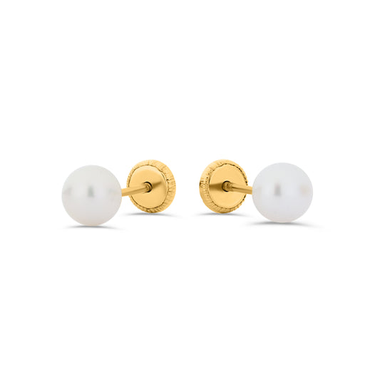 GIOVE MIO: Exclusivos aretes de bebé en oro amarillo de 18kt con cierre de seguridad y perla, la joya perfecta para celebrar la llegada de tu pequeño tesoro. ¡Hazlo brillar desde el primer día con elegancia y estilo! ORO 18KT / AMARILLO
