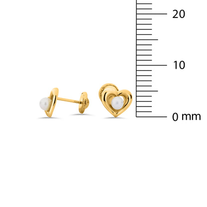 GIOVE MIO: Joyas de lujo para tu pequeña princesa. Aretes de bebé en oro amarillo de 18kt con perla y cierre de seguridad. ¡Hazla brillar desde su primer día! ORO 18KT / AMARILLO