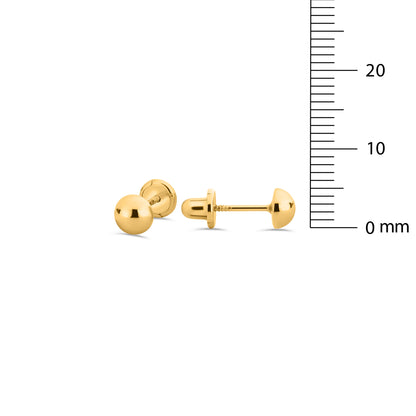 GIOVE MIO: Aretes de bebé en oro amarillo de 18kt para un inicio de vida brillante y seguro. ¡Dale a tu recién nacido el regalo perfecto! ORO 18KT / AMARILLO / 5 MM