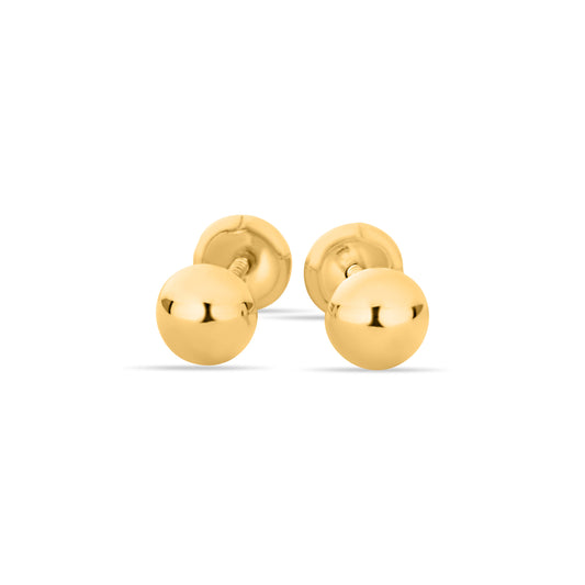 GIOVE MIO: Aretes de bebé en oro amarillo de 18kt para un inicio de vida brillante y seguro. ¡Dale a tu recién nacido el regalo perfecto! ORO 18KT / AMARILLO / 5 MM