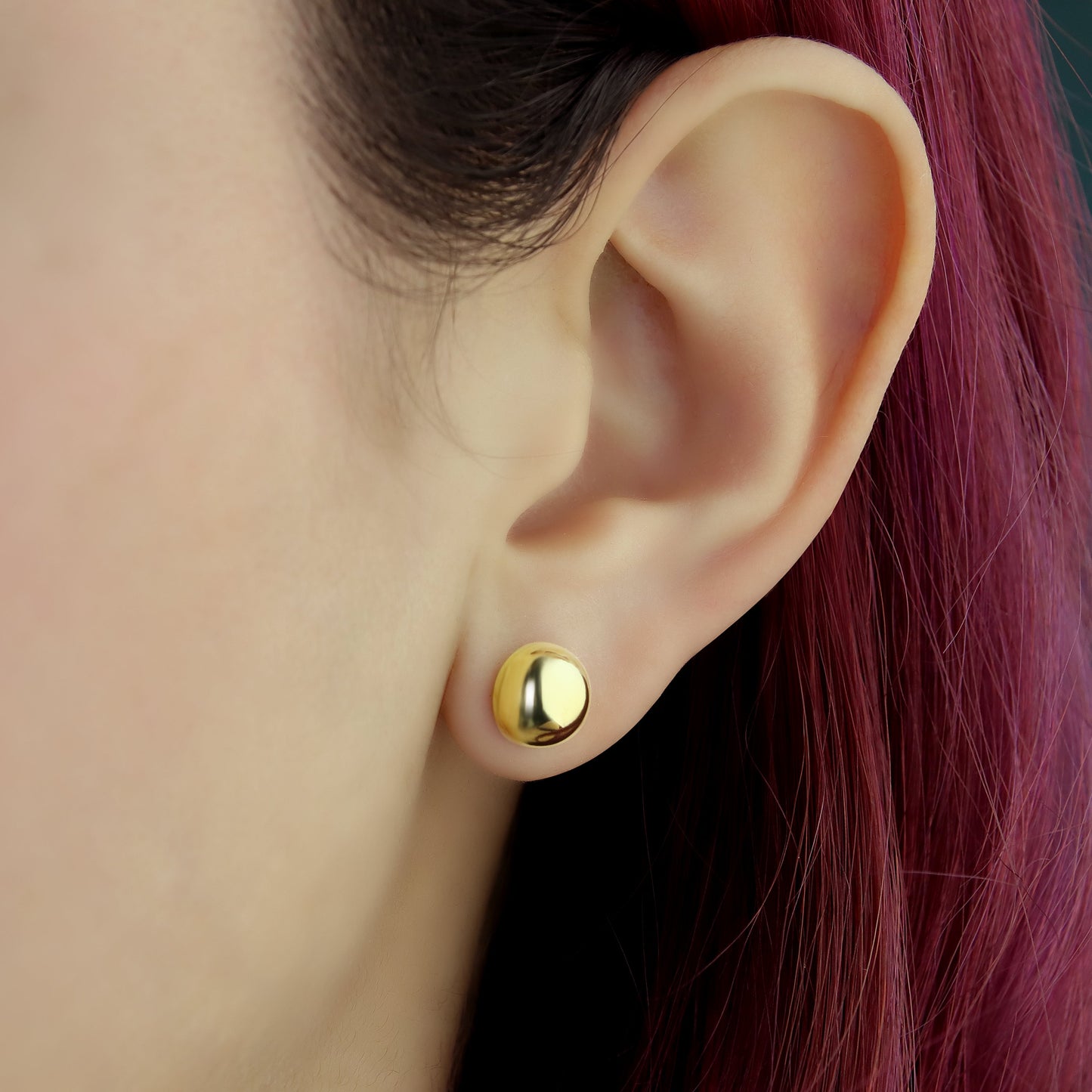 GIOVE MIO Studs de Media Bolita en Oro Amarillo de 18Kt. Oro 18Kt / Amarillo / 8MM