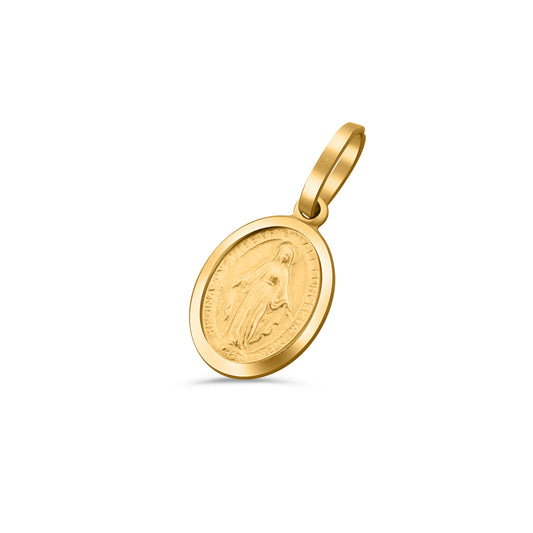 GIOVE MIO MIRACULOUS VIRGIN MEDAL PENDANT IN 18KT YELLOW GOLD