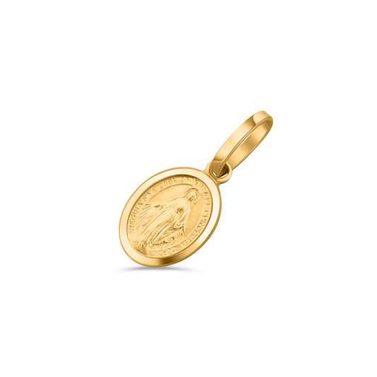 GIOVE MIO MIRACULOUS VIRGIN MEDAL PENDANT IN 18KT YELLOW GOLD