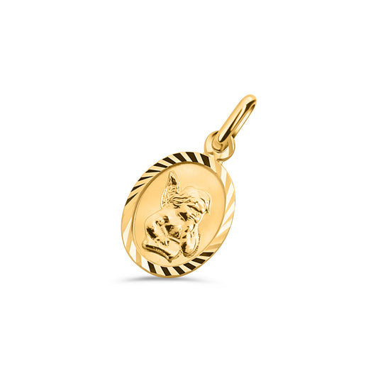 GIOVE MIO ANGEL MEDAL PENDANT IN 18KT YELLOW GOLD