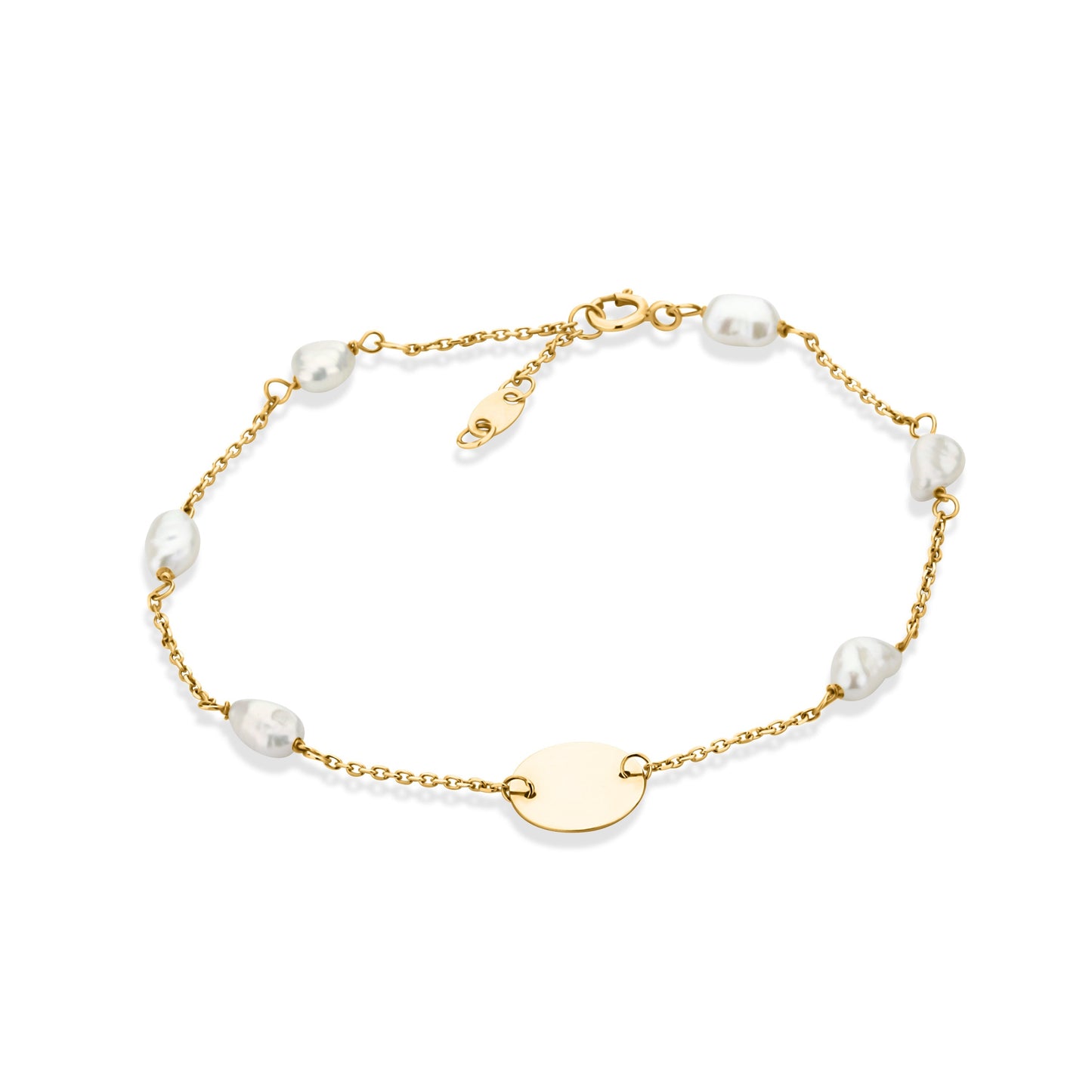 GIOVE MIO Pulsera con Cuentas con Cuentas en Oro Amarillo de 14Kt con Perlas Barrocas. Oro 14Kt / Amarillo
