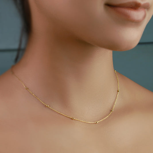 GIOVE MIO NECKLACE IN 14KT YELLOW GOLD, 40 CM LONG