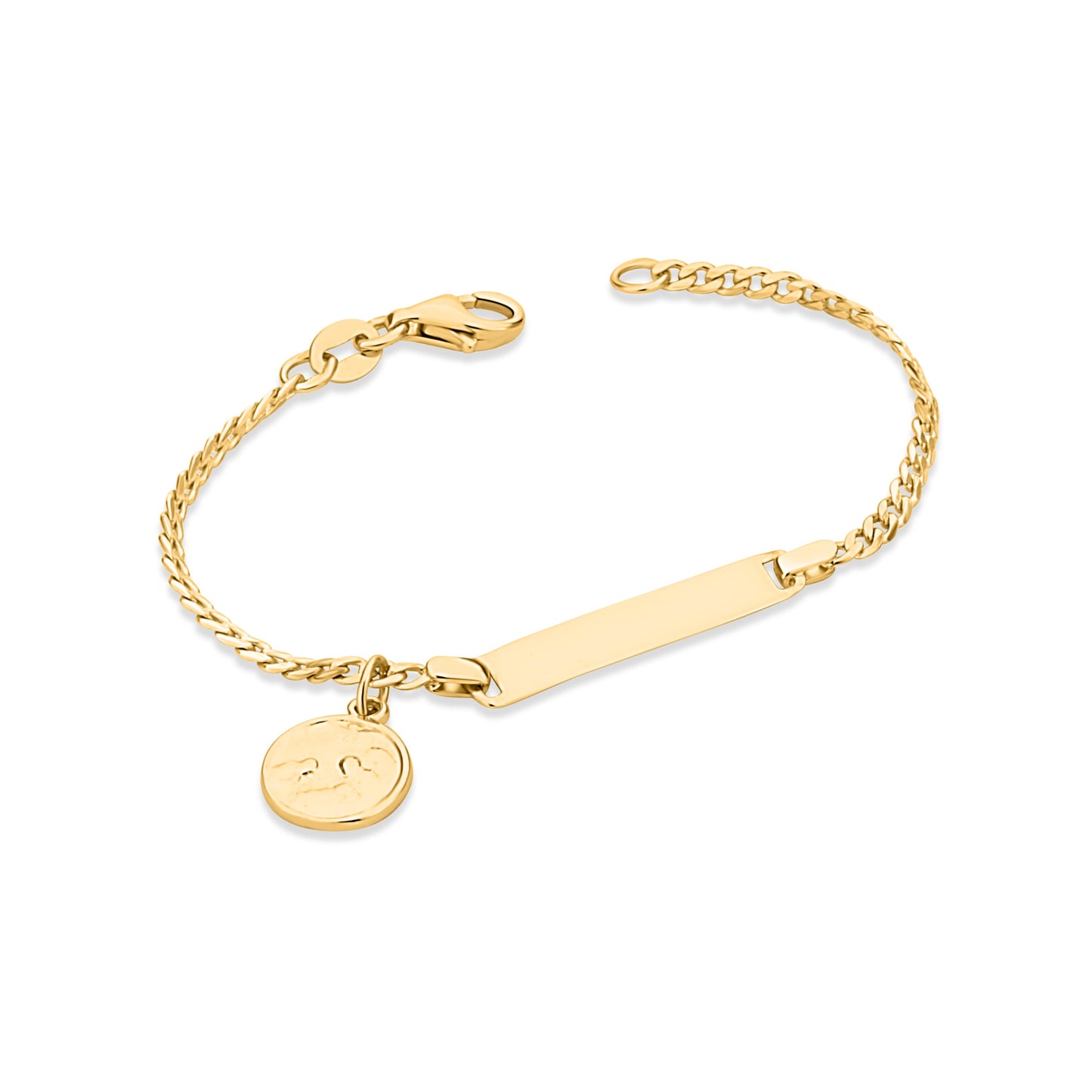 GIOVE MIO SLAVE BRACELET PLATE AND ANGEL MEDAL IN SILVER 925 18KT GOLD 750 PLATED