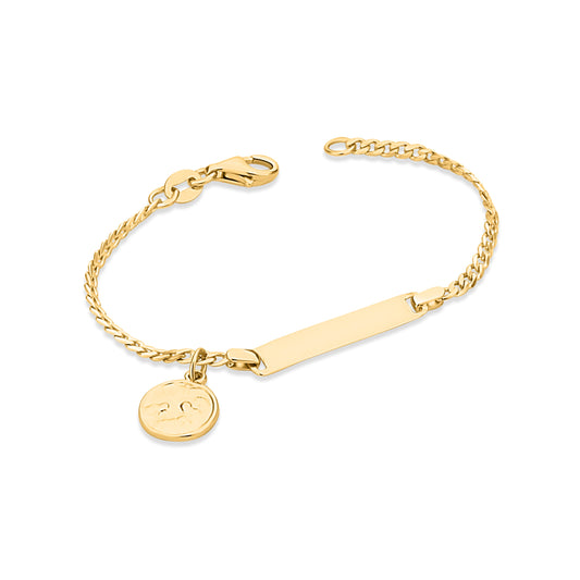 GIOVE MIO SLAVE BRACELET PLATE AND ANGEL MEDAL IN SILVER 925 18KT GOLD 750 PLATED