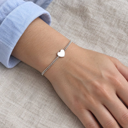 GIOVE MIO Pulsera de Cadena con Corazón en Plata 925. Plata 925 / Blanco