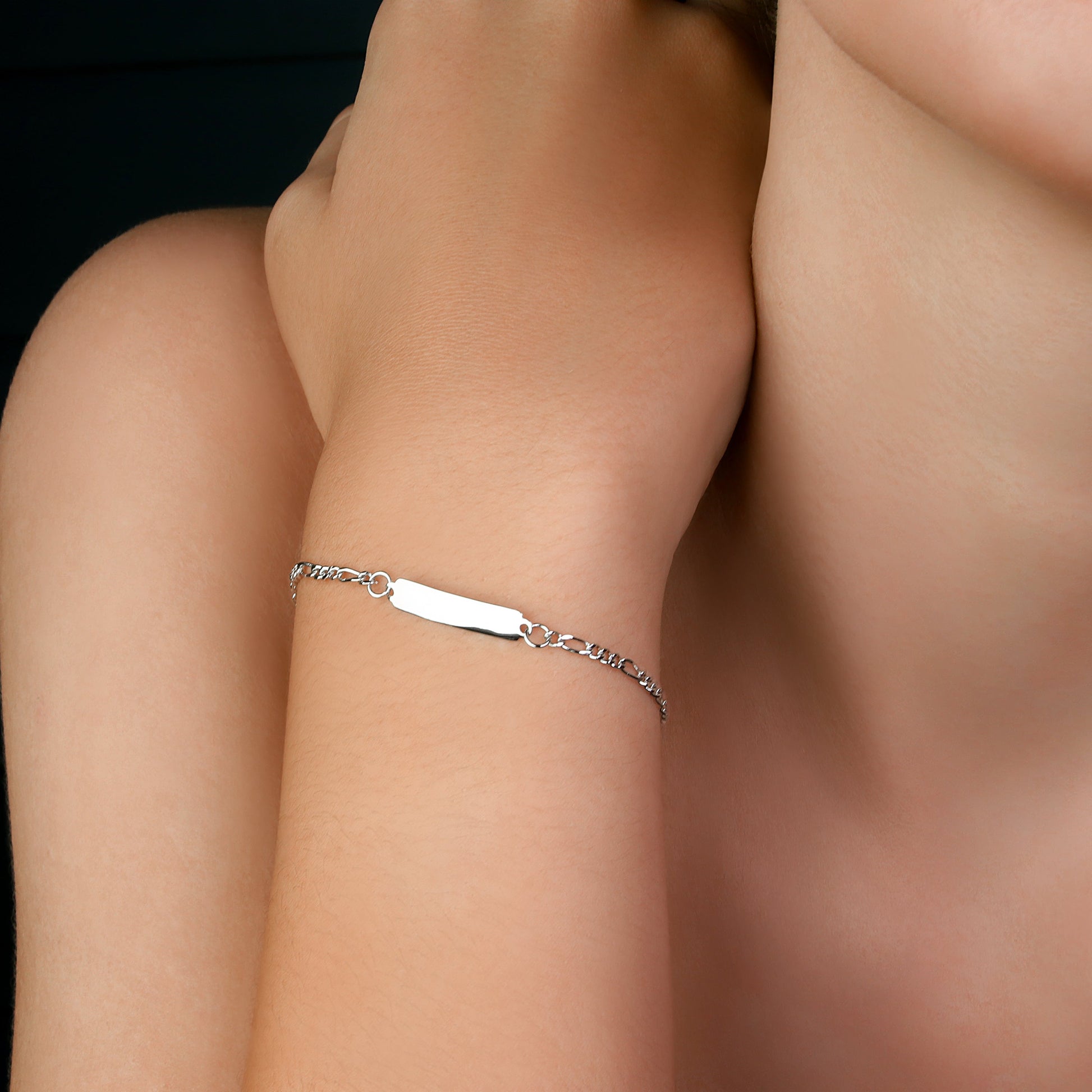 GIOVE MIO Esclava con Placa en Plata 925. Plata 925 / Blanco / 22X4MM