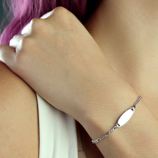 GIOVE MIO Esclava con Placa en Plata 925. Plata 925 / Blanco / 6X20MM