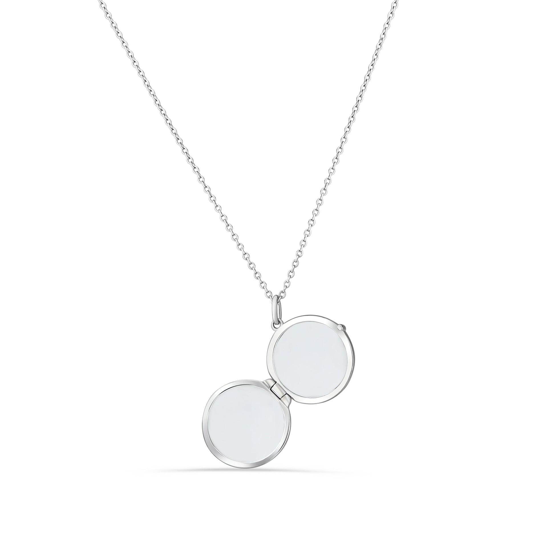 GIOVE MIO CHAIN NECKLACE WITH RELIQUARY CHARM IN WHITE 925 SILVER