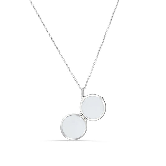 GIOVE MIO CHAIN NECKLACE WITH RELIQUARY CHARM IN WHITE 925 SILVER