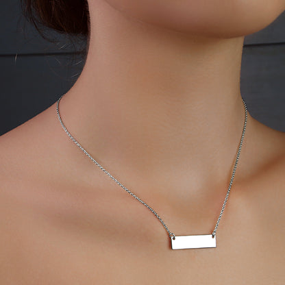 GIOVE MIO Cadena con Placa en Plata 925. Plata 925 / Blanco