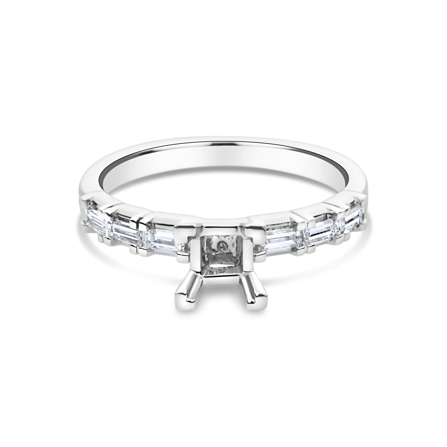 GIOVE MIO Montura de Anillo de Compromiso en Oro Blanco de 18Kt con Diamantes Naturales. Oro 18Kt / Blanco