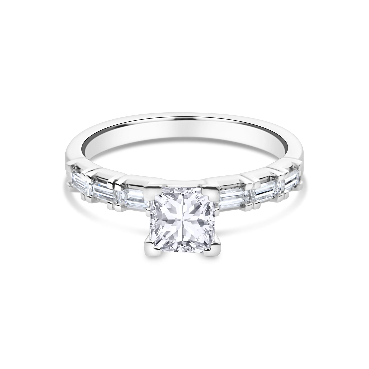 GIOVE MIO Montura de Anillo de Compromiso en Oro Blanco de 18Kt con Diamantes Naturales. Oro 18Kt / Blanco