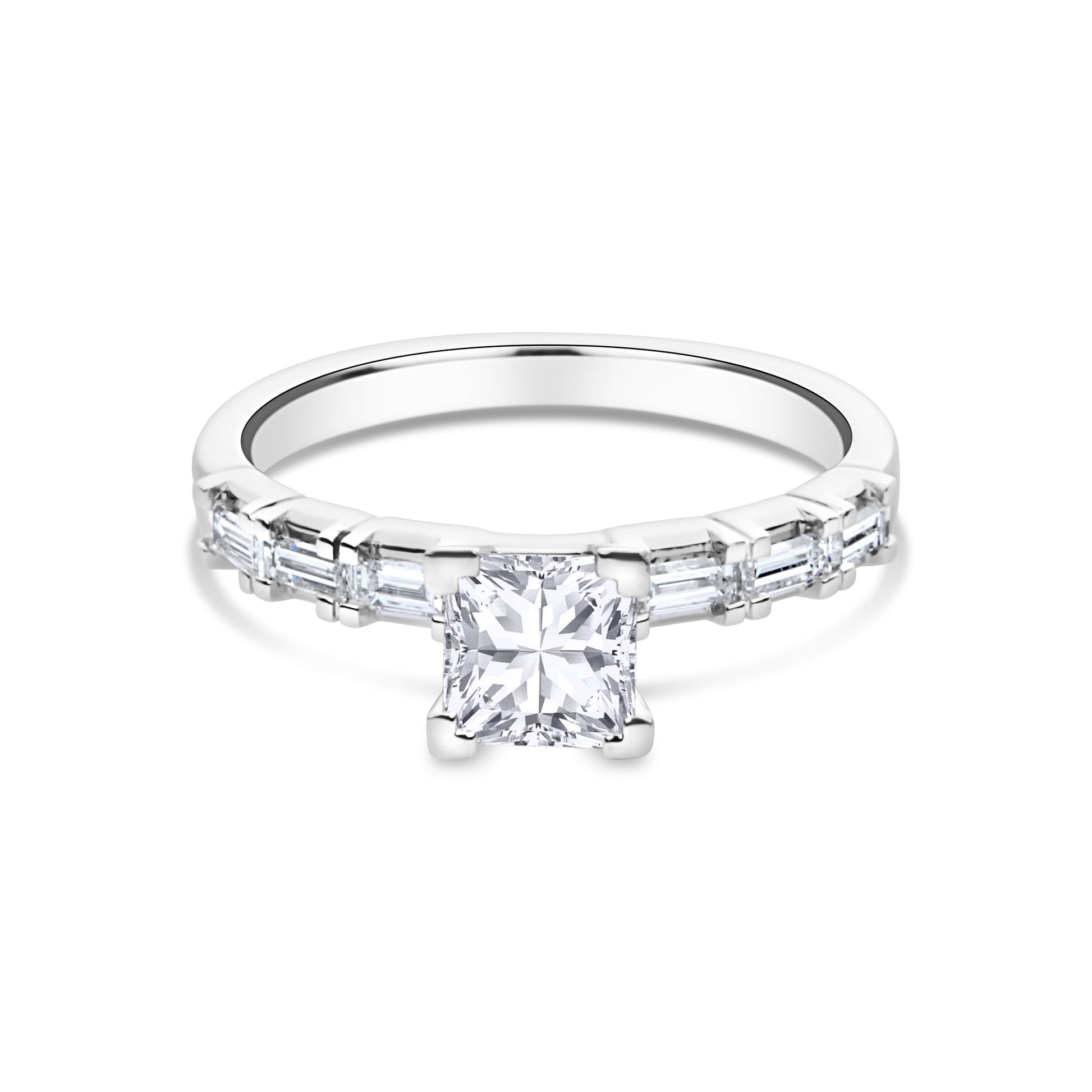 GIOVE MIO Montura de Anillo de Compromiso en Oro Blanco de 18Kt con Diamantes Naturales. Oro 18Kt / Blanco