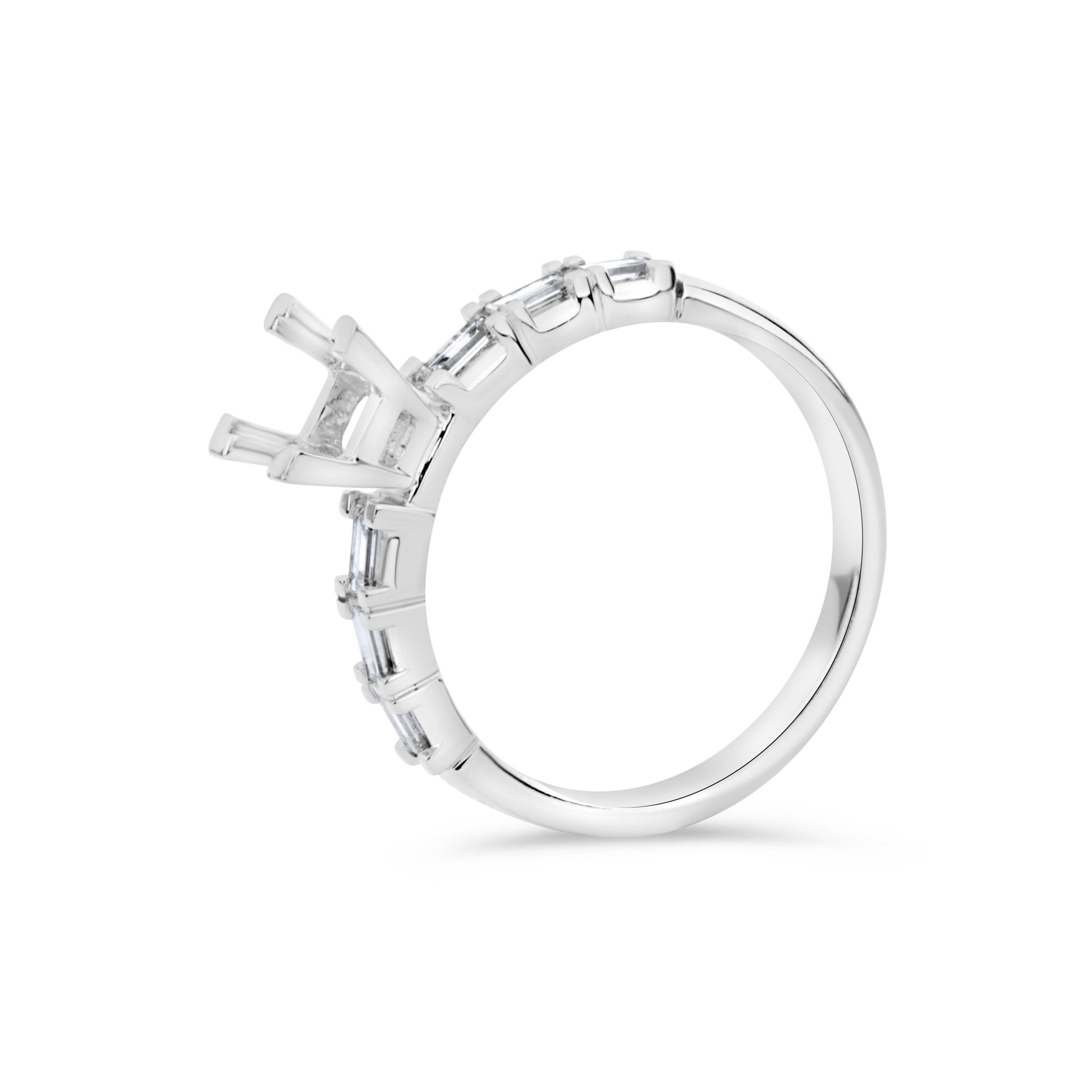 GIOVE MIO Montura de Anillo de Compromiso en Oro Blanco de 18Kt con Diamantes Naturales. Oro 18Kt / Blanco