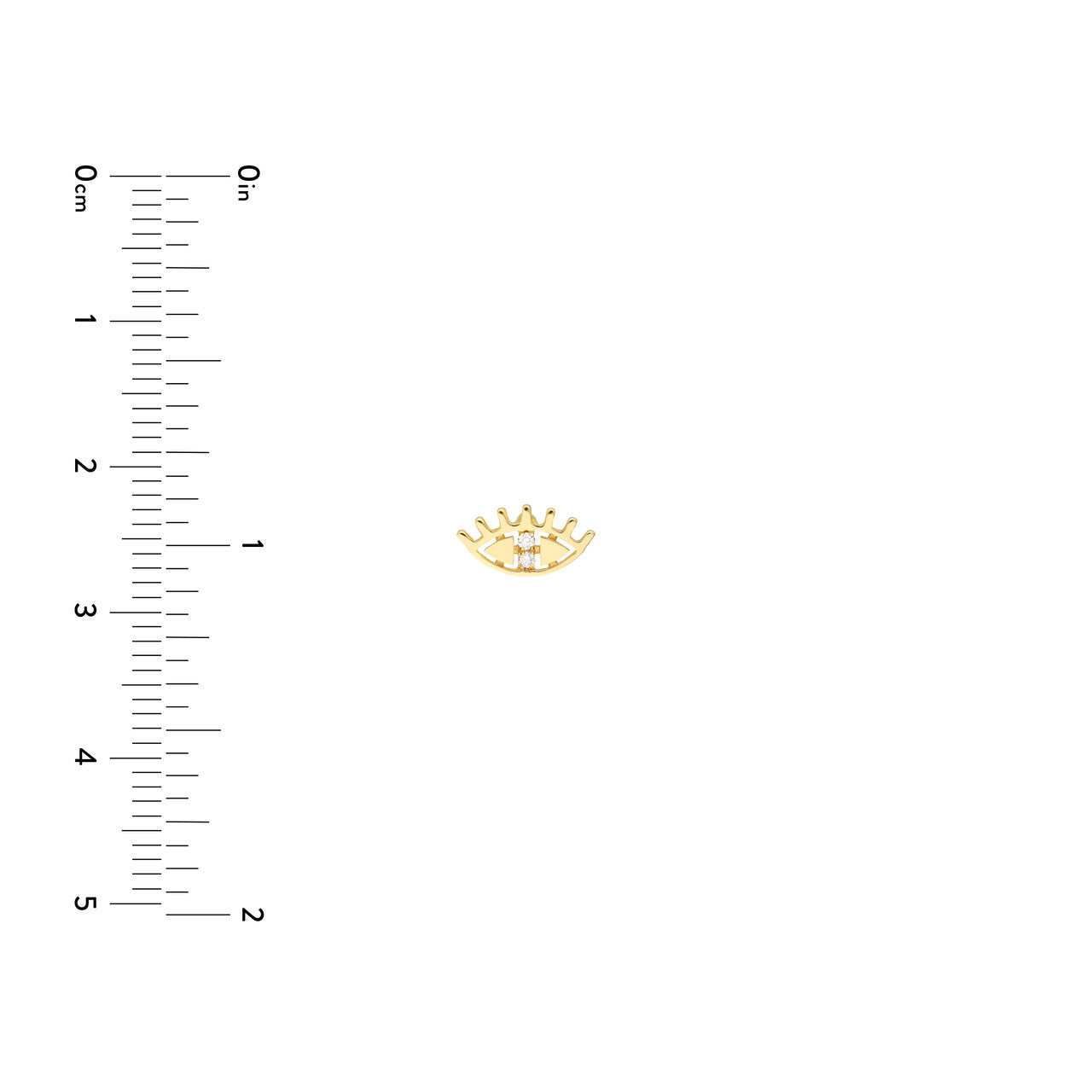 GIOVE MIO Studs de Ojito en Oro Amarillo de 14Kt con Diamantes Naturales. Oro 14Kt / Amarillo / 9X5MM