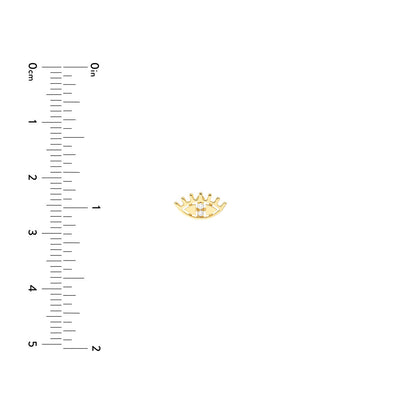 GIOVE MIO Studs de Ojito en Oro Amarillo de 14Kt con Diamantes Naturales. Oro 14Kt / Amarillo / 9X5MM