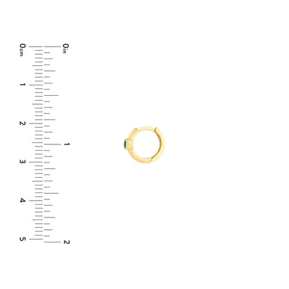 GIOVE MIO Argollas en Oro Amarillo de 14Kt con Esmeraldas. Oro 14Kt / Amarillo / 9MM