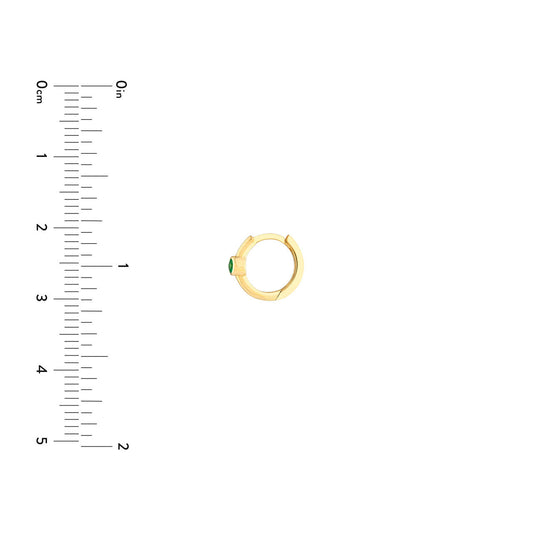 GIOVE MIO Argollas en Oro Amarillo de 14Kt con Esmeraldas. Oro 14Kt / Amarillo / 9MM