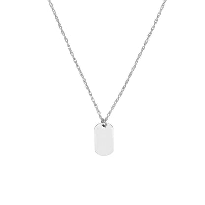 GIOVE MIO Cadena con Placa en Oro Blanco de 14Kt. Oro 14Kt / Blanco / 5X10MM