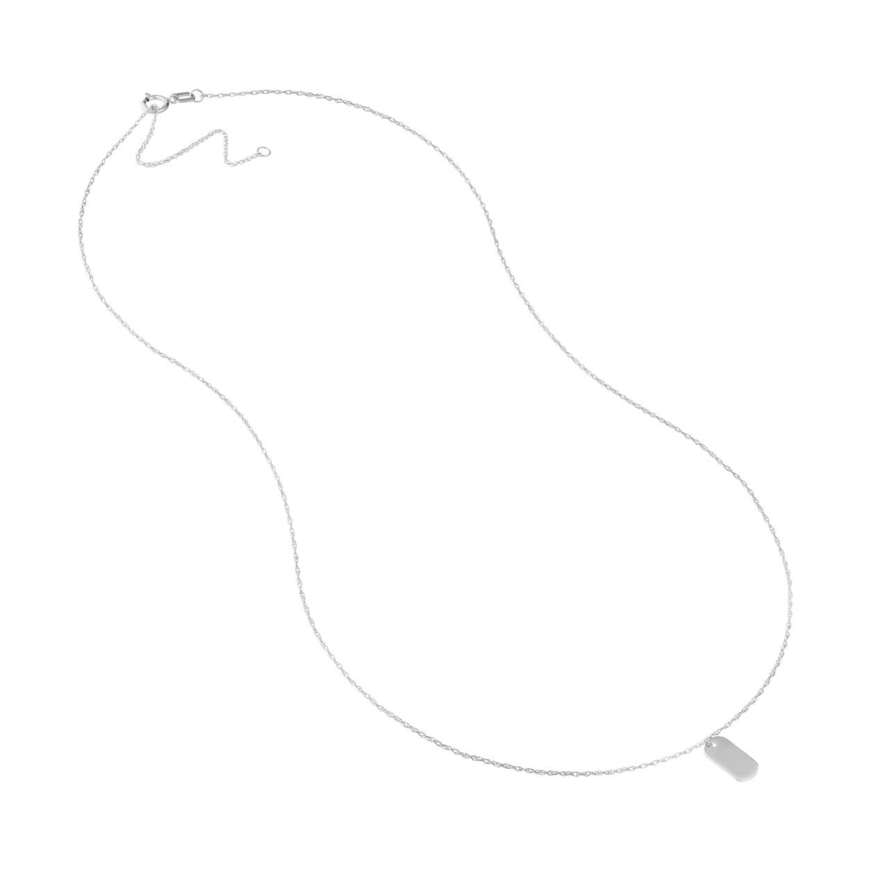 GIOVE MIO Cadena con Placa en Oro Blanco de 14Kt. Oro 14Kt / Blanco / 5X10MM