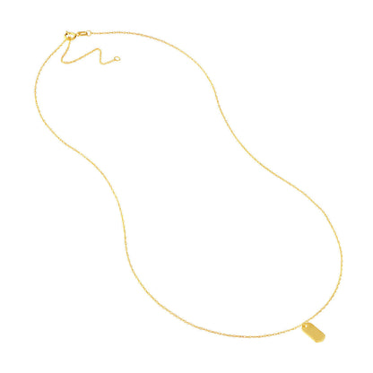 GIOVE MIO Cadena con Placa en Oro Amarillo de 14Kt. Oro 14Kt / Amarillo / 5X10MM