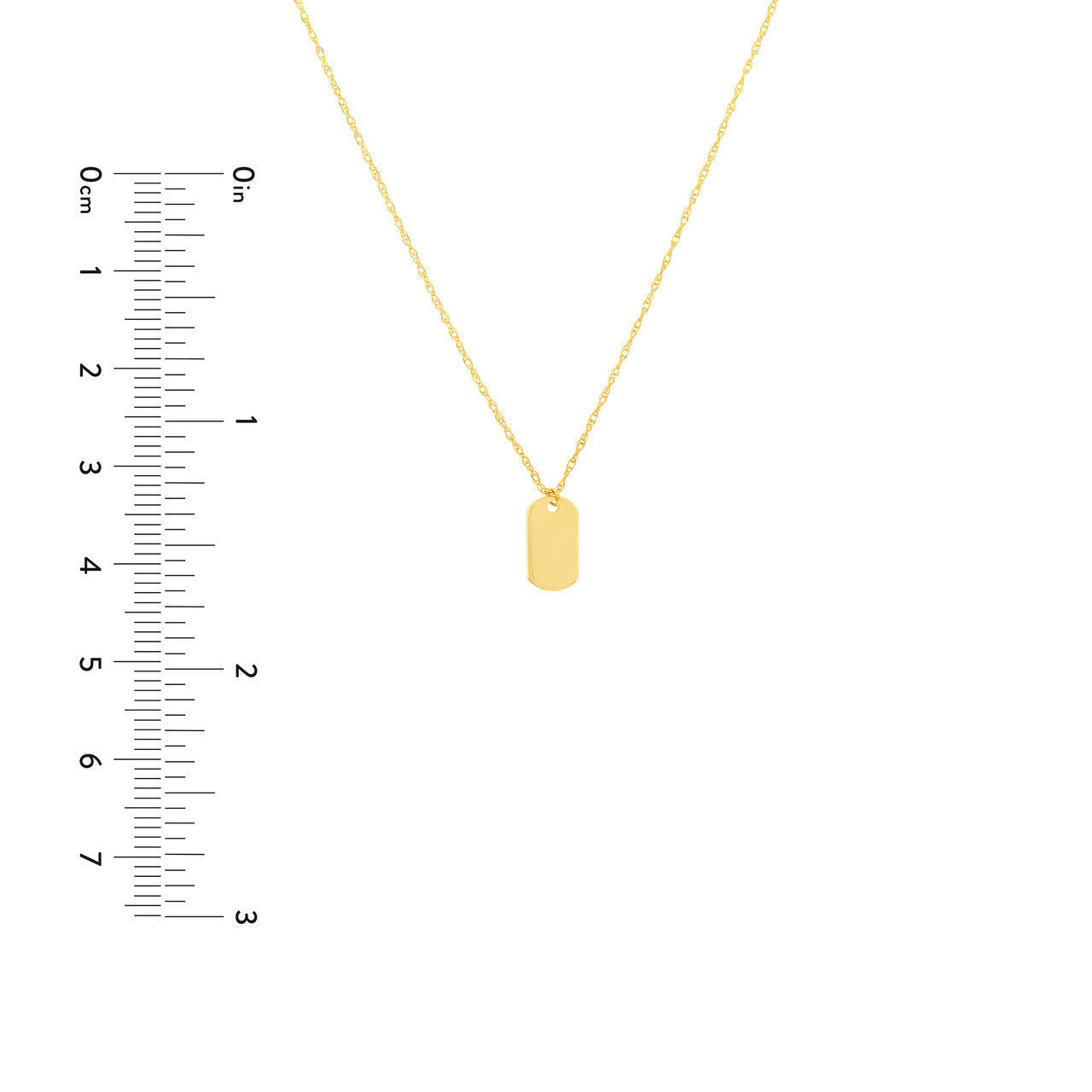 GIOVE MIO Cadena con Placa en Oro Amarillo de 14Kt. Oro 14Kt / Amarillo / 5X10MM