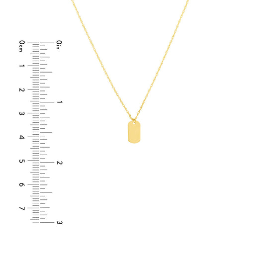 GIOVE MIO Cadena con Placa en Oro Amarillo de 14Kt. Oro 14Kt / Amarillo / 5X10MM