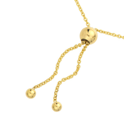 GIOVE MIO Pulsera Ajustable con Dije de Ojo Turco en Oro Amarillo de 14Kt. Oro 14Kt / Amarillo / PEND 7X15MM