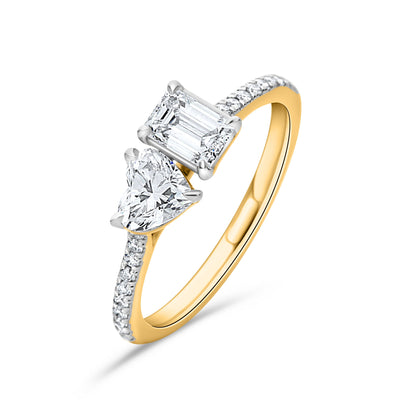 GIOVE MIO Anillo Fashion en Oro Amarillo de 14Kt con Diamante Creado en Laboratorio y Diamantes Creados en Laboratorio. Oro 14Kt / Amarillo