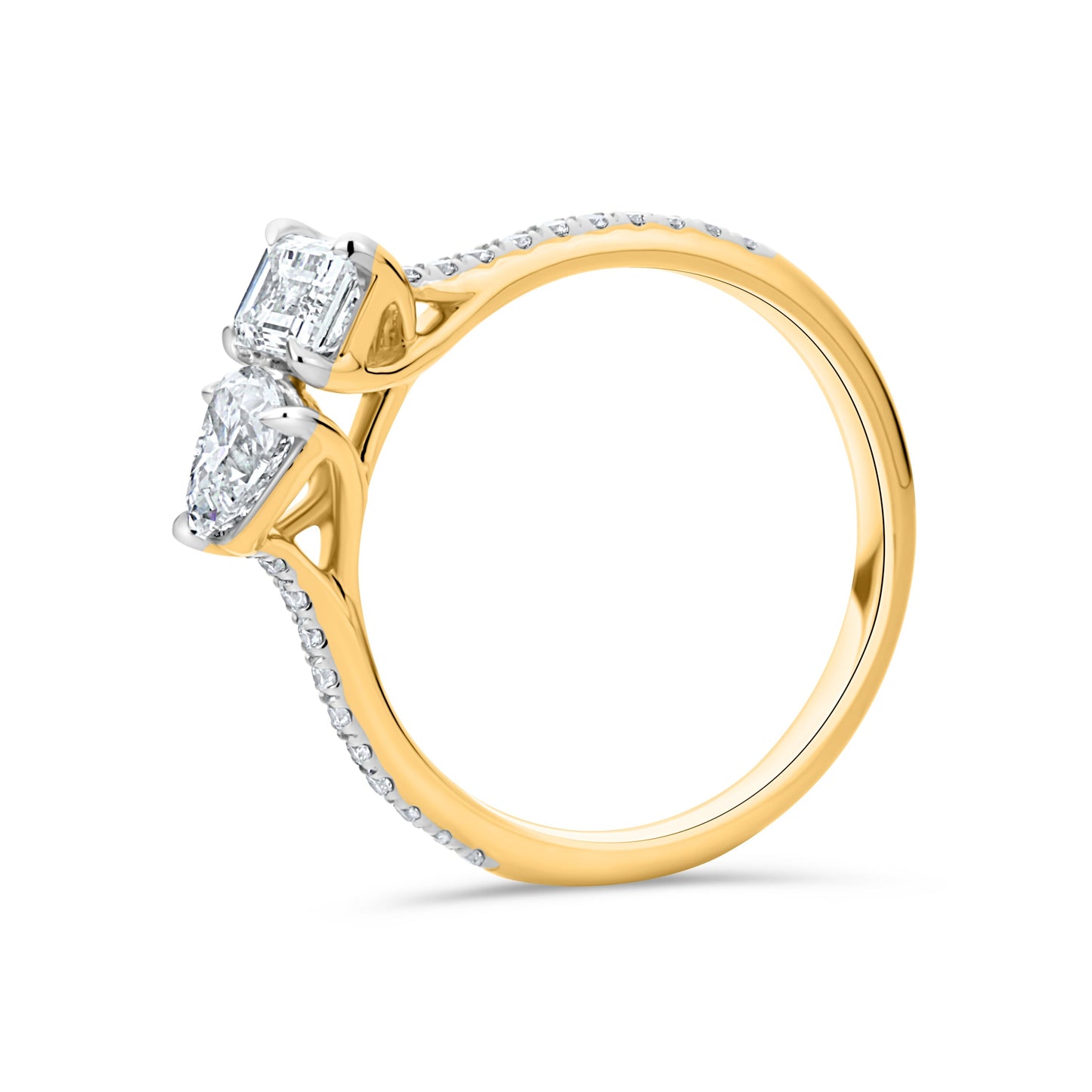 GIOVE MIO Anillo Fashion en Oro Amarillo de 14Kt con Diamante Creado en Laboratorio y Diamantes Creados en Laboratorio. Oro 14Kt / Amarillo