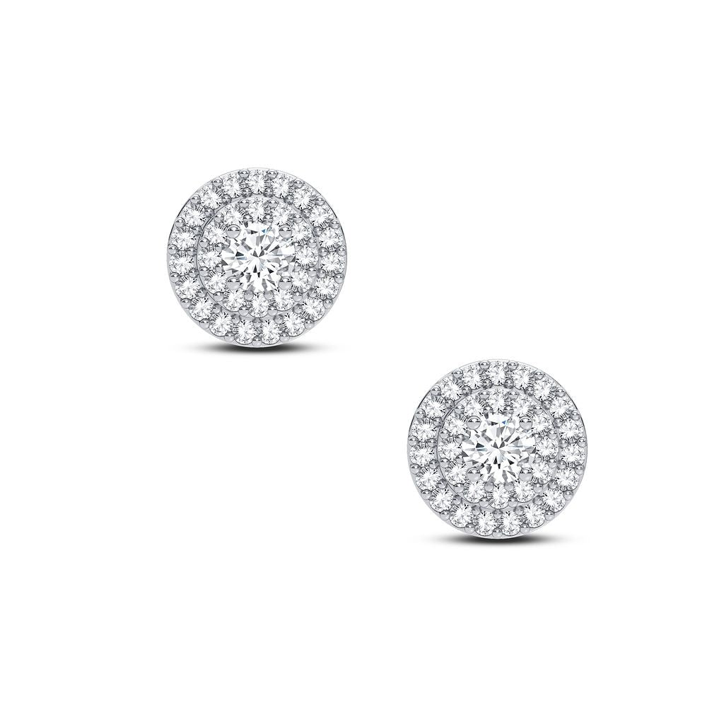 GIOVE MIO Aretes Fashion en Oro Blanco de 14Kt con Diamantes Naturales. Oro 14Kt / Blanco / DIAM 6MM