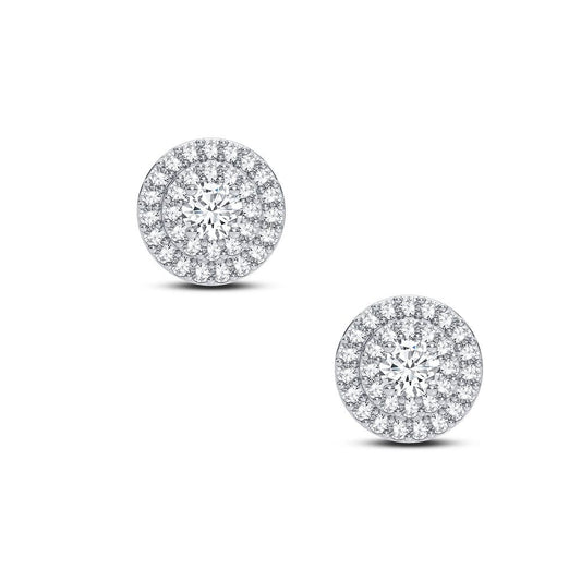 GIOVE MIO Aretes Fashion en Oro Blanco de 14Kt con Diamantes Naturales. Oro 14Kt / Blanco / DIAM 6MM