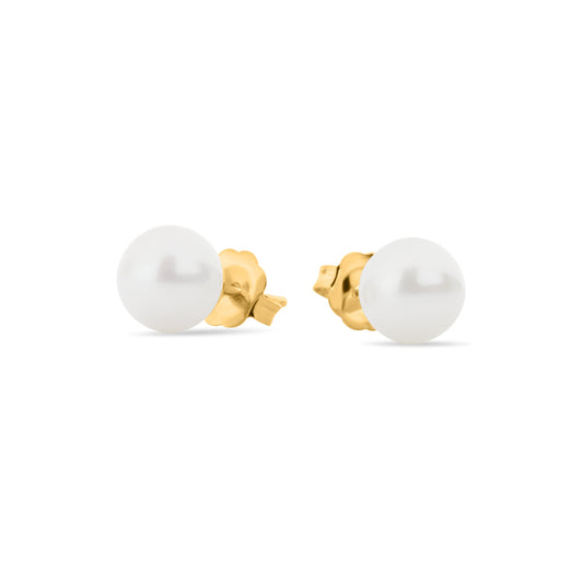 STUD EARRINGS IN 14KT YELLOW GOLD WITH PEARL